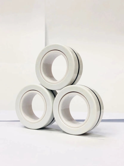 3pcs Fidget Toy Set Finger Magnetic Rings Colorful Adult Magnets Spinner Rings for Relieve Stress Anxiety Relief Therapy