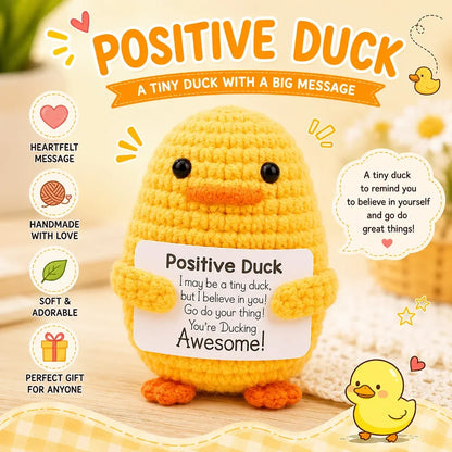New Handmade Positive Crochet Donkey Animal Doll with Funny Motivational Card Emotional Support Buddy Gift for Friend Coworker