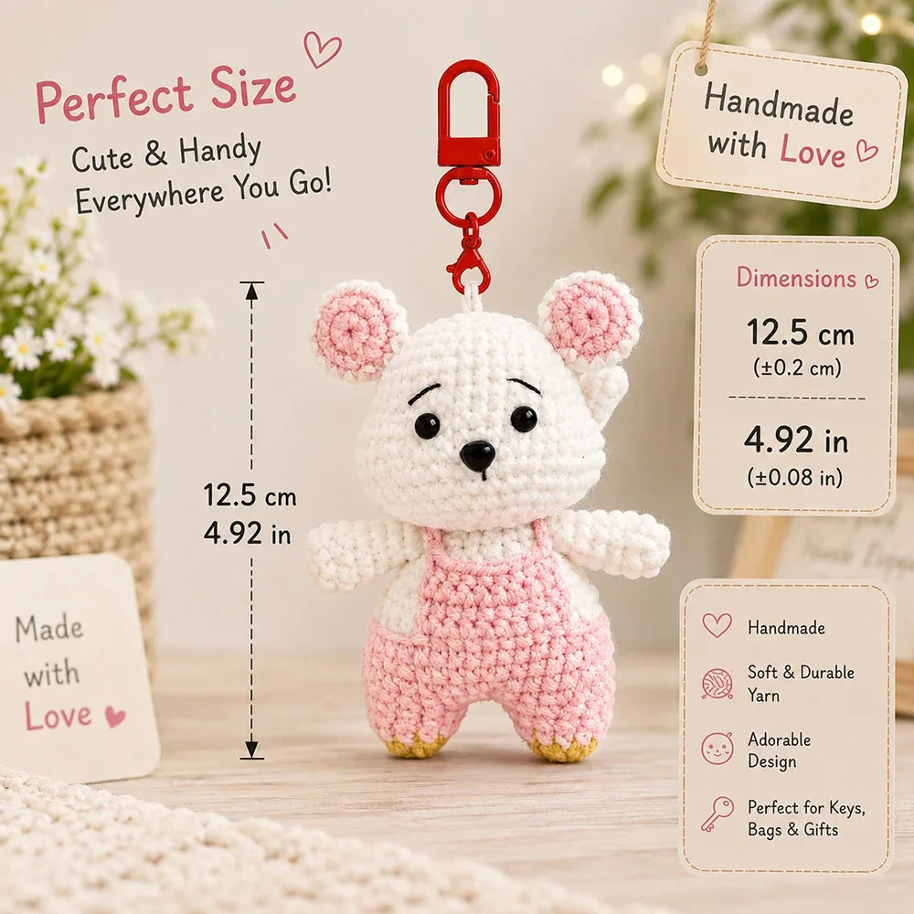 New Handmade Positive Crochet Donkey Animal Doll with Funny Motivational Card Emotional Support Buddy Gift for Friend Coworker