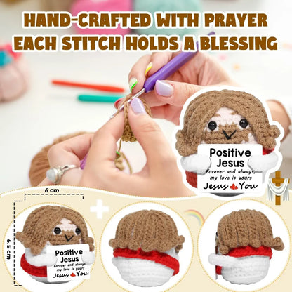 Positive Pocket Hug Mini Crochet Stuffed Doll Handmade Knitted Plush Potato Turtle Duck Funny Support Gift for Friend Home Decor