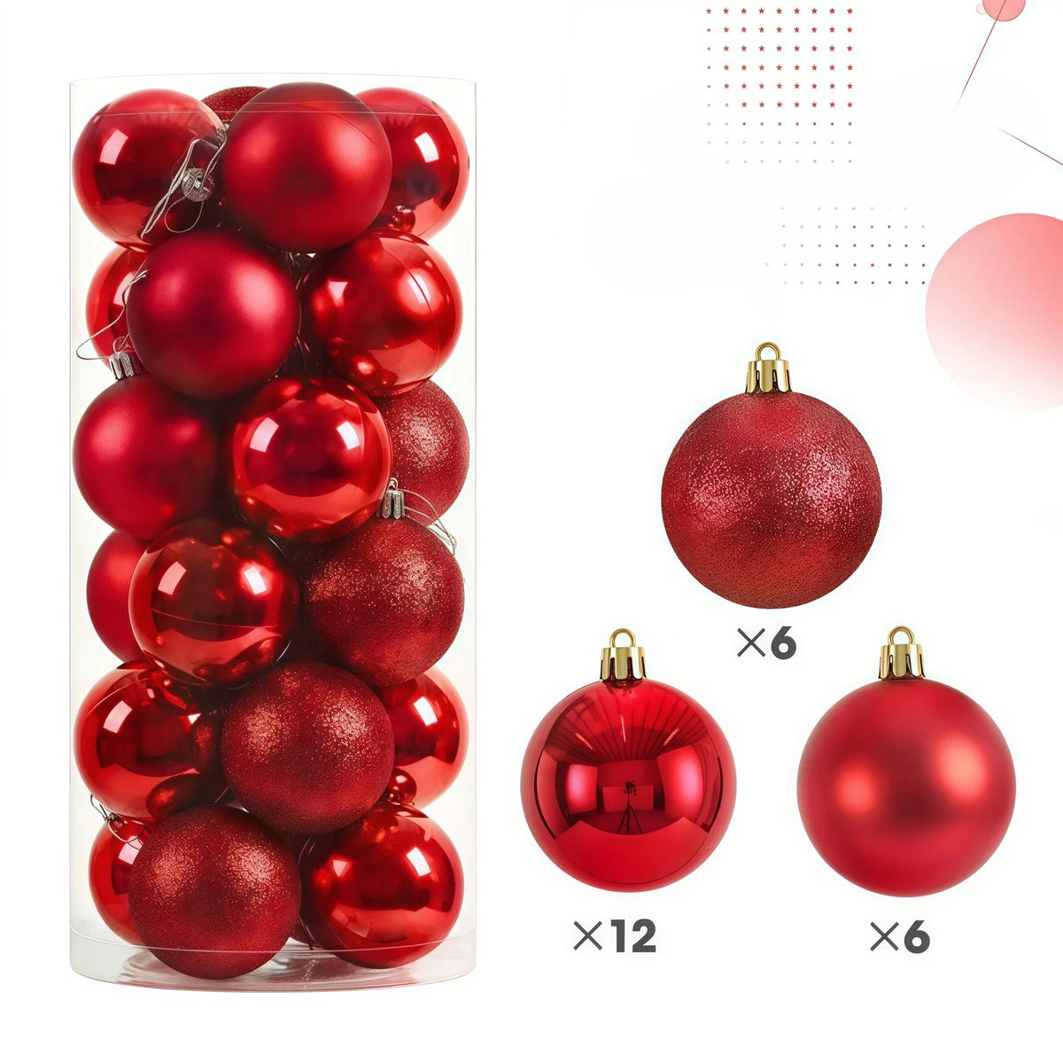 24pcs 3cm Christmas Balls Christmas Decorations Tree Ornaments Ball Xmas Hanging Tree Pendants Home Party Decor New Year Gift