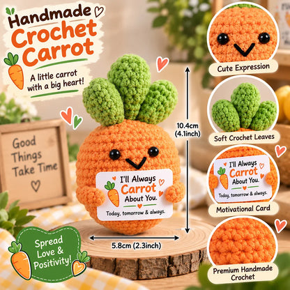 New Handmade Positive Crochet Donkey Animal Doll with Funny Motivational Card Emotional Support Buddy Gift for Friend Coworker