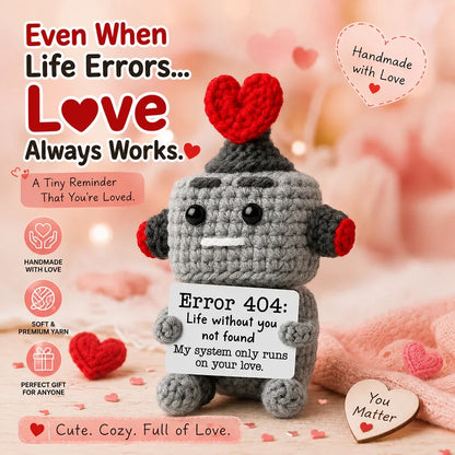 New Handmade Positive Crochet Donkey Animal Doll with Funny Motivational Card Emotional Support Buddy Gift for Friend Coworker