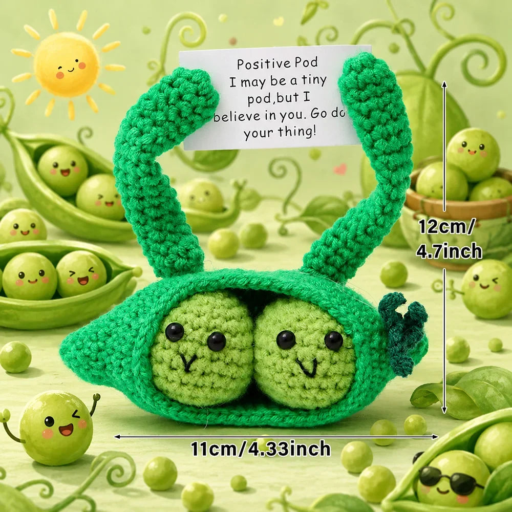 Positive Pocket Hug Mini Crochet Stuffed Doll Handmade Knitted Plush Potato Turtle Duck Funny Support Gift for Friend Home Decor