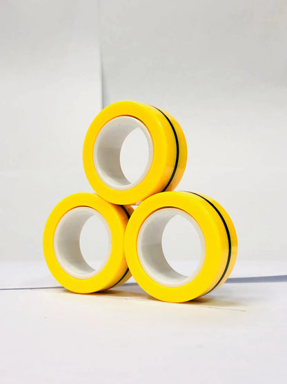3pcs Fidget Toy Set Finger Magnetic Rings Colorful Adult Magnets Spinner Rings for Relieve Stress Anxiety Relief Therapy