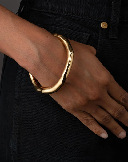 ALEXIS BITTAR Molten Bangle Bracelet 14k Gold Plated Brass(Small/2 Colors)