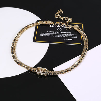 18K  Chanel Strass Chain Choker Necklace