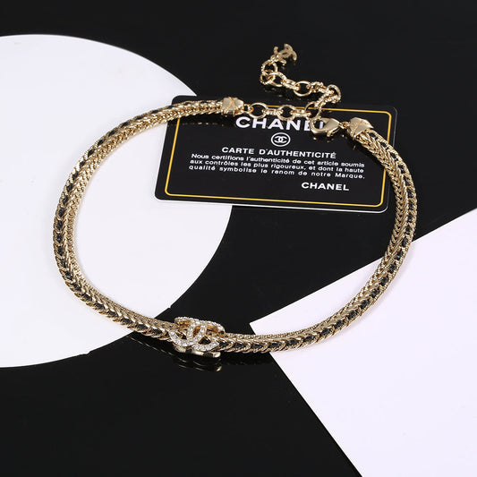 18K  Chanel Strass Chain Choker Necklace