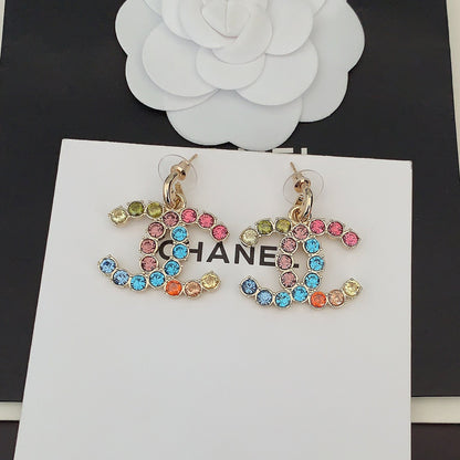18K  Chanel Color Crystals Earrings