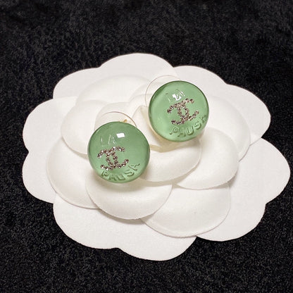 18K  Chanel Green Earrings