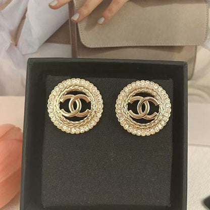 18K  Chanel Classic Diamond Earrings