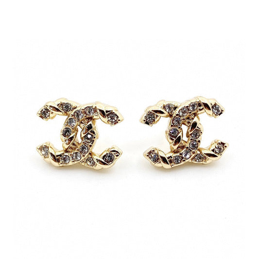 18K  Chanel Full Crystals Earrings