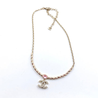 18K  Chanel Pink Crystal Necklace