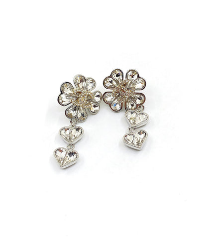 18K  Chanel Crystal Flower Earrings