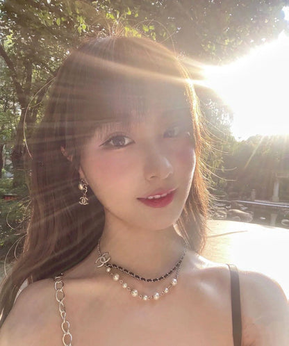 18K  Chanel Pearls Strass Choker Necklace