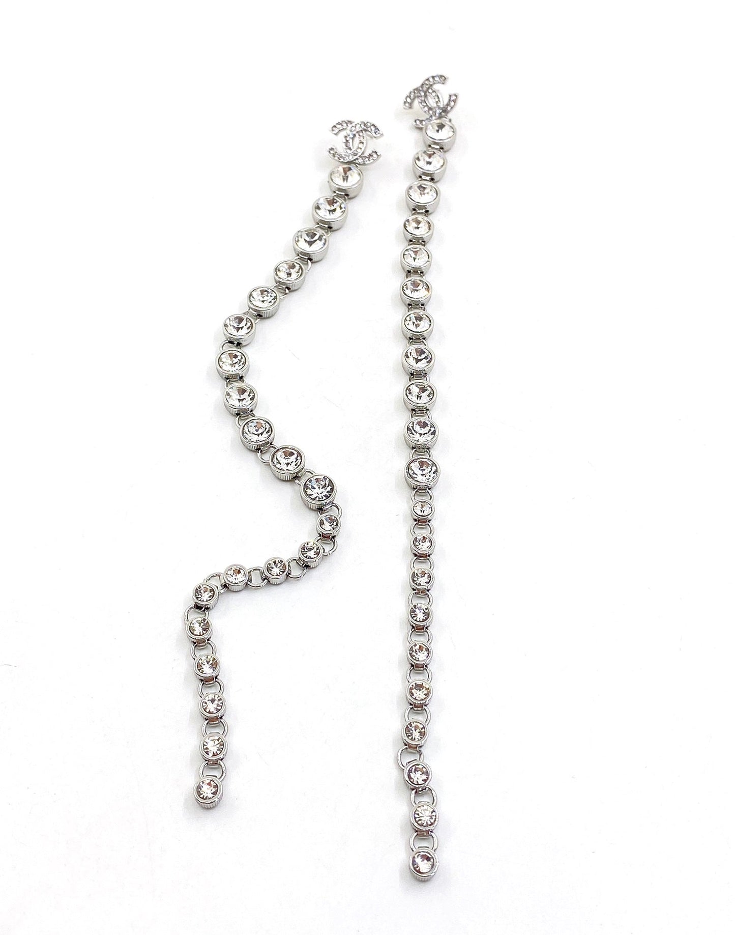 18K  Chanel Long Crystals Earrings