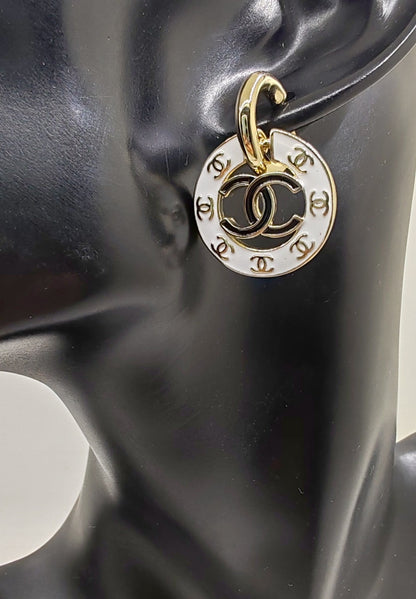 18K  Chanel Circle Earrings