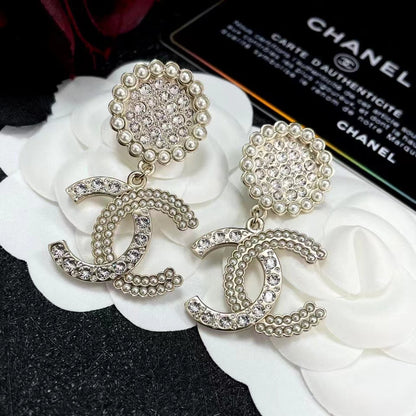 18K  Chanel Diamond Drop Earrings