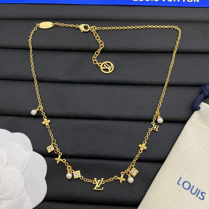 18K Louis Vuitton Pearl Gold Necklace