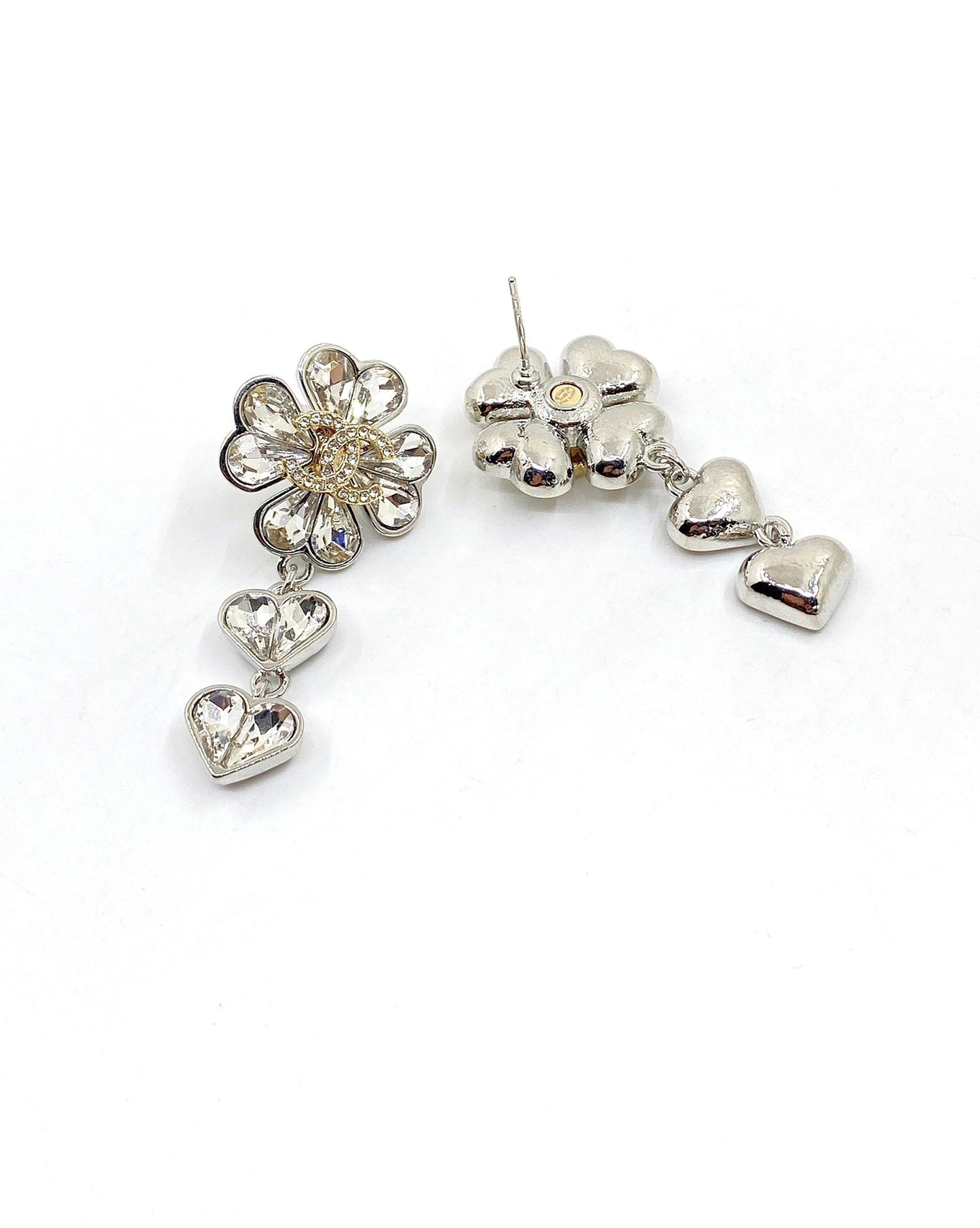 18K  Chanel Crystal Flower Earrings