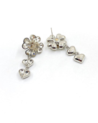 18K  Chanel Crystal Flower Earrings