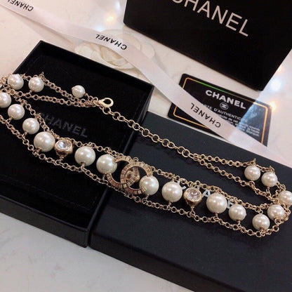 18K  Chanel Pearl Choker Chain Necklace