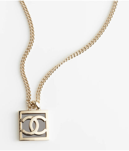 18K  Chanel Square Logo Necklace
