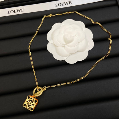 18K LOEWE Anagram Pendant Necklace