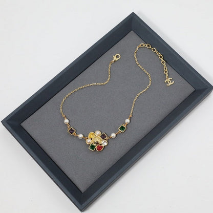 18K  Chanel Color Crystal Choker Necklace