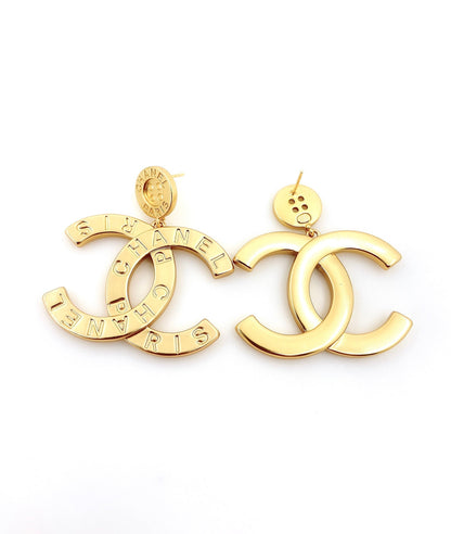 18K  Chanel Drop Pendant Earrings