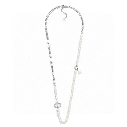 18K Dior Celine Gourmette Pearls Necklace