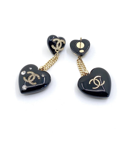 18K  Chanel Heart Pendant Earrings