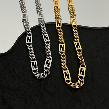 18K Fendi Baguette Chain Necklace