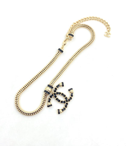 18K  Chanel Leather Chain Necklace