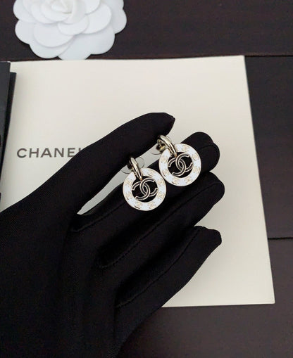 18K  Chanel Circle Earrings