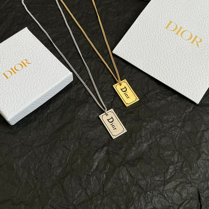 18K Dior Oblique Plate Pendant Necklace