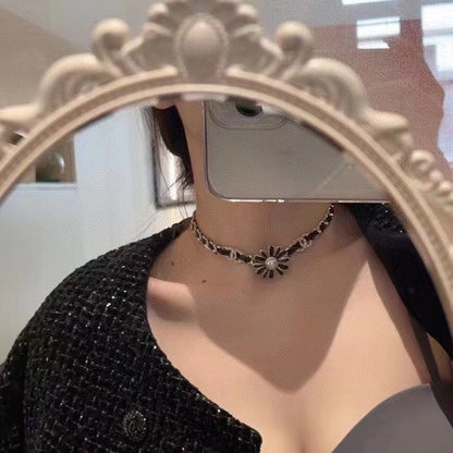18K  Chanel Black Daisy Necklace