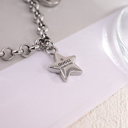 18K Double Gucci Star Chain Necklace