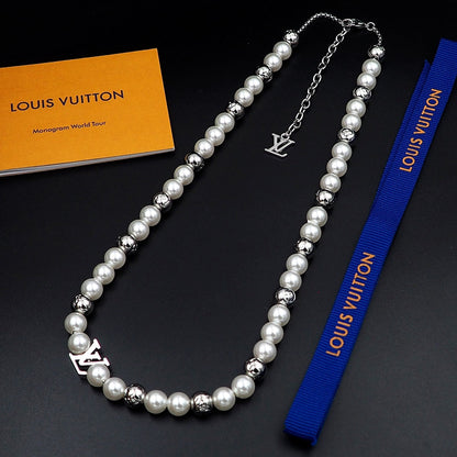 18K Louis Vuitton Monogram Pearls Necklace