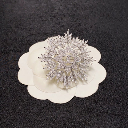 18K  Chanel Flower Crystal Brooch