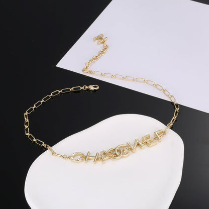 18K  Chanel Script Chain Necklace