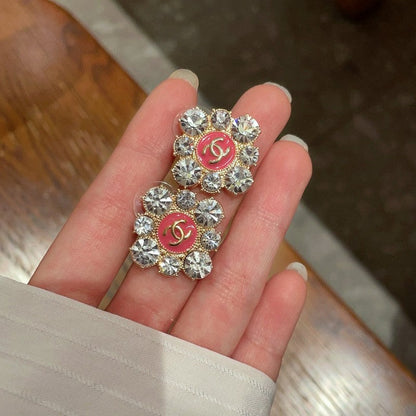 18K  Chanel Color Flower Diamond Earrings