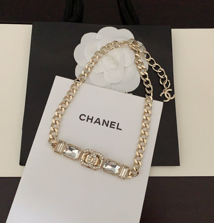 18K  Chanel Pearls Crystals Vintage Necklace