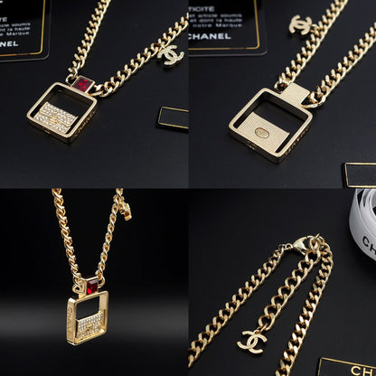 18K  Chanel Red Bag Pendant Necklace
