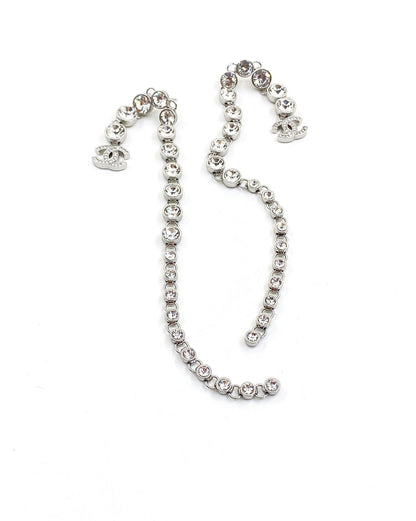 18K  Chanel Long Crystal Earrings