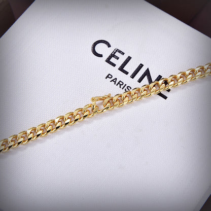 18K Dior Celine Small Gourmette Necklace