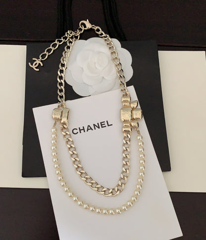 18K  Chanel Pearls Crystals Necklace