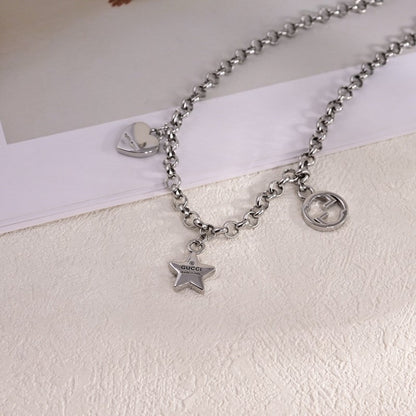18K Double Gucci Star Chain Necklace