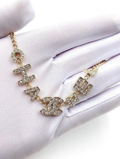18K  Chanel Script Diamonds Necklace