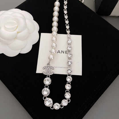 18K  Chanel Pearls Crystals Necklace